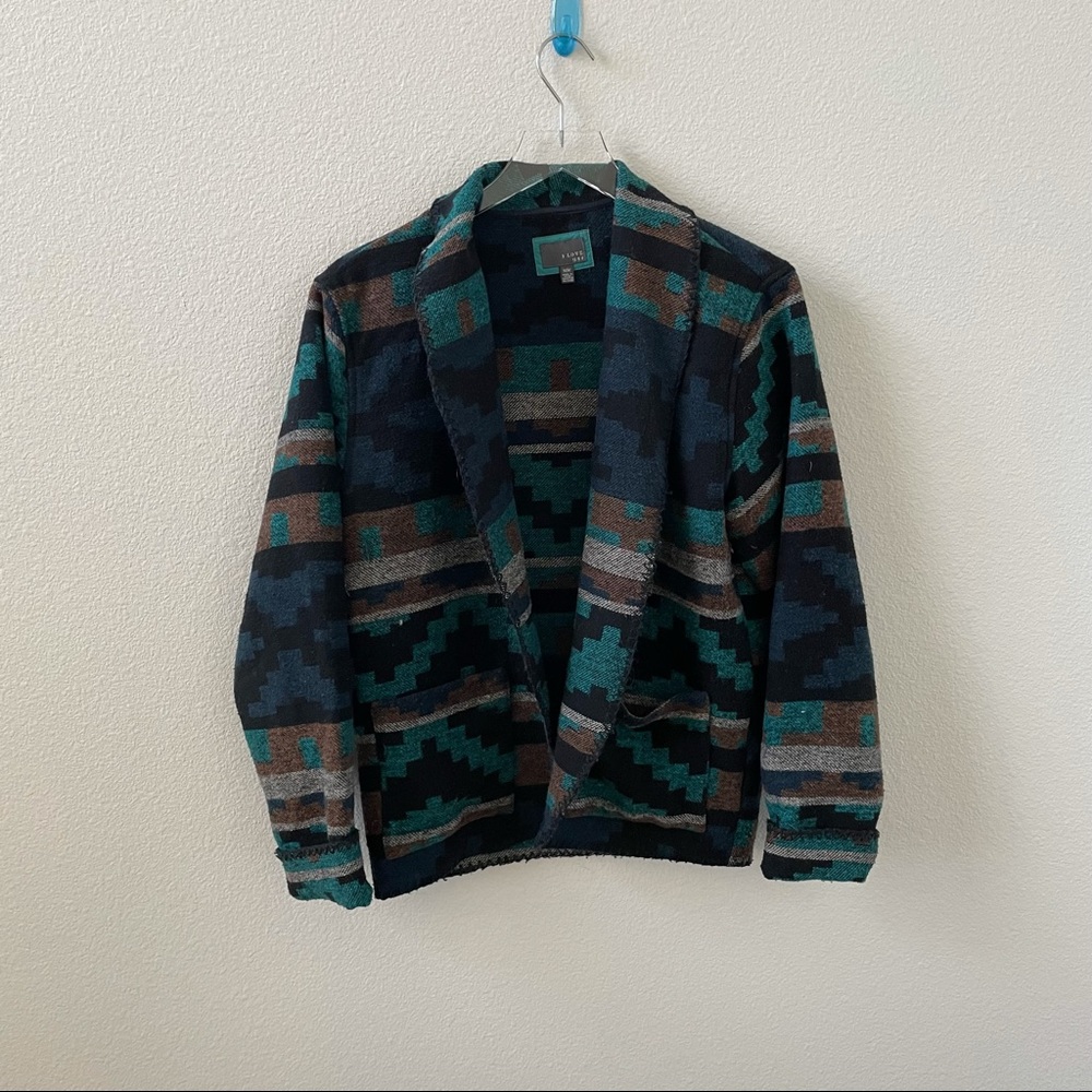 Forever 21 Blue Aztec Southwestern Cardigan Jacket Shacket
